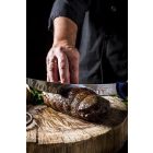 DICK ErgoGrip henteskés, barázdált pengével (26 cm) merev, ívelt, vékony, kék