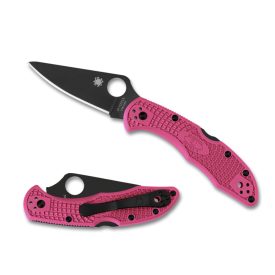 Spyderco Delica 4 FRN Pink Black Blade