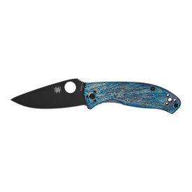 Spyderco Tenacious Blue TI D2 Black Blade  Plain