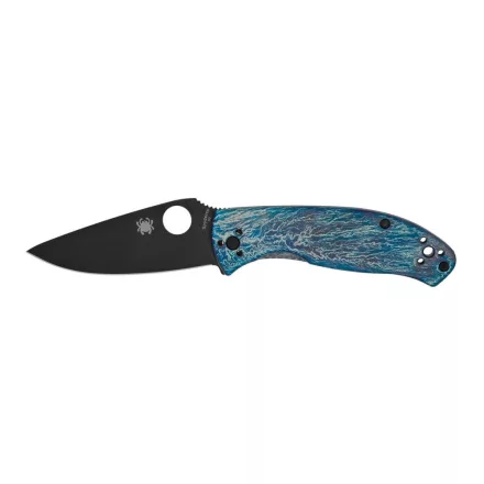 Spyderco Tenacious Blue TI D2 Black Blade  Plain