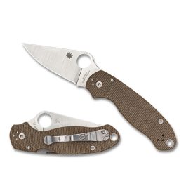 Spyderco Para 3 Brown Canvas Micarta CPM CRU-WEAR