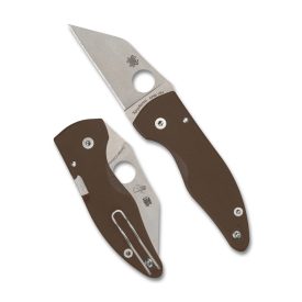 Spyderco MICROJIMBO BROWN G-10 CPM 15V PLAIN