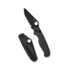 Spyderco Buttonup Carbon Fiber Combo zsebkés - Fekete 