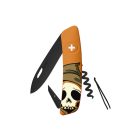 Swiza D01 AB HALLOWEEN, narancssárga/koponya (KNI.0013.H002)-zsebkés
