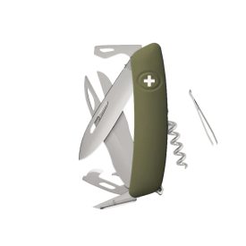 Swiza D07R AM SCISSORS, olívazöld (KNR.0116.1050)-zsebkés