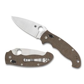 Spyderco Manix 2 XL Brown Canvas Micarta CPM Cru-wear