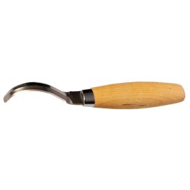  Mora Carving Hook Knife 163 Double Edge - Wood (ID 13387) fafaragó kés bőr tokkal