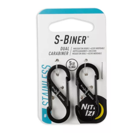 NITE IZE #1 S karabiner ( max 2.2 kg) - 2db, Fekete