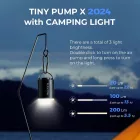 Flextail Tiny Pump X – Kompakt 3 az 1-ben tölhető kempingpumpa, narancs