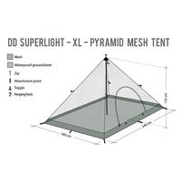 Kép 3/6 - DD SuperLight XL Pyramid Mesh Tent - szúnyoghálós sátorbelső