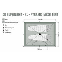 Kép 4/6 - DD SuperLight XL Pyramid Mesh Tent - szúnyoghálós sátorbelső