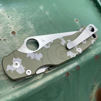 Spyderco Para 2 "Fibonacci" Analog Camo Green Aluminum Scale Kit - kés panel és clip szett