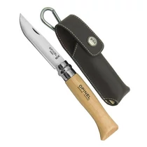 Opinel No.8 Bükkfa markolatú bicska bőrtokkal