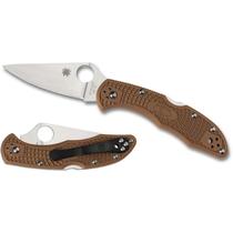 Spyderco Delica 4 Fran Flat Ground - Brown
