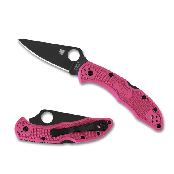 Spyderco Delica 4 FRN Pink Black Blade