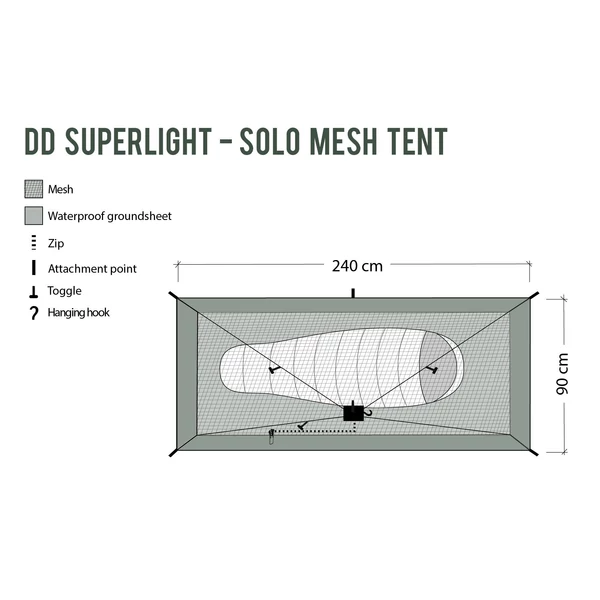 DD SuperLight - Solo Mesh Tent - Olive green