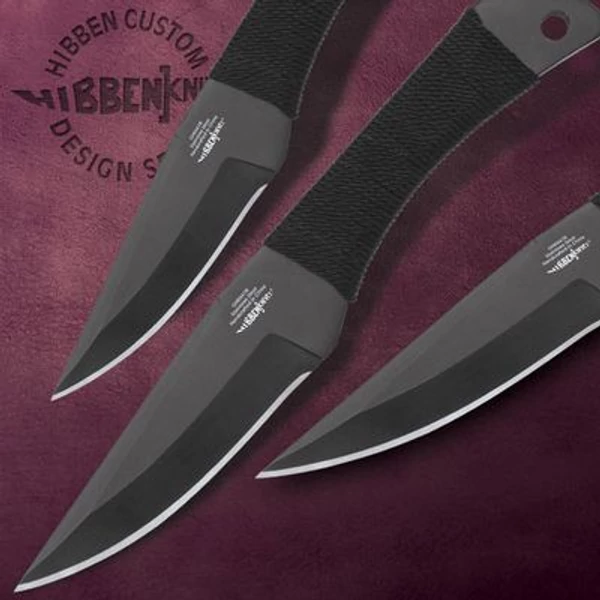 Gil Hibben Cord Grip 3 db-os dobókés szett - fekete