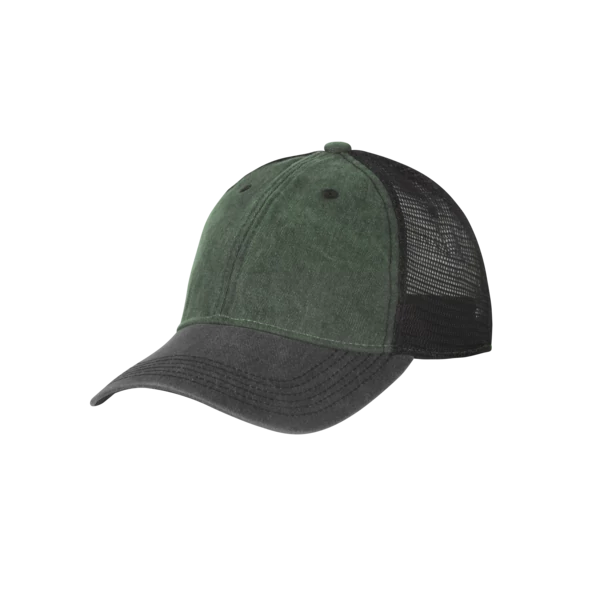 Helikon-Tex Plain Trucker Cap baseball sapka - Washed Cotton - Washed Dark Green / Washed Black C