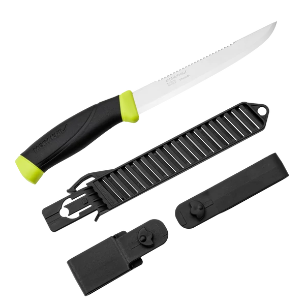 Morakniv® Fishing Comfort Scaler 150 - Stainless Steel - Black / Lime (ID 13870)