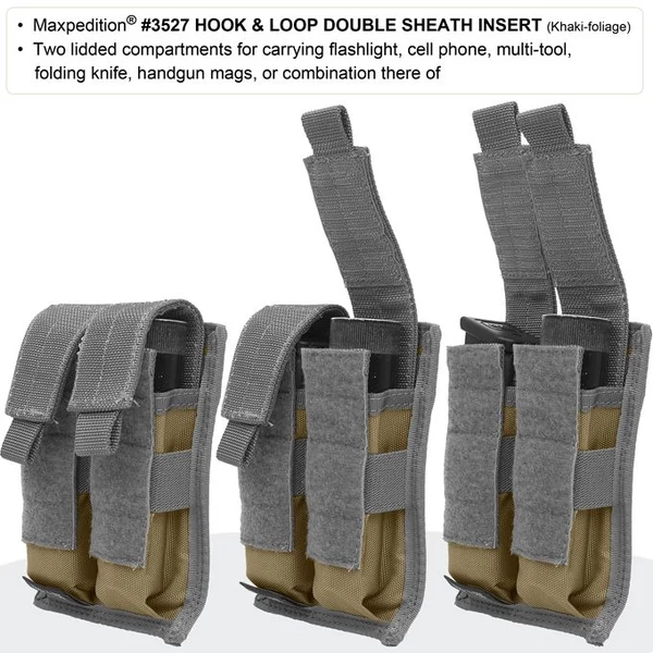 MMaxpedition Hook-&-Loop Double Sheath Insert, Khaki-Foliage