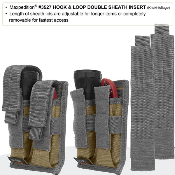 Maxpedition Hook-&-Loop Double Sheath Insert, Khaki-Foliage