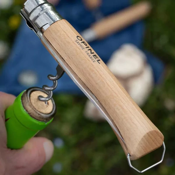 Opinel Tradition Classique Nomade No.10 (S) zsebkés, dugóhúzóval, bükk