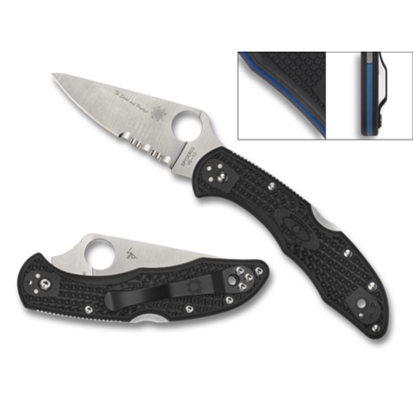 Spyderco Delica 4 Lightweight Thin Blue Line