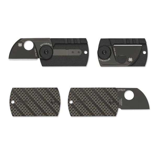 Spyderco DOG TAG FOLDER CF/G-10 LAMINATE BLACK