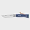 Opinel No.08 Dark Blue bicska + bőrdísz