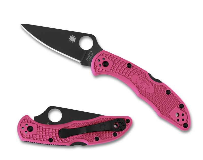 Spyderco Delica 4 FRN Pink Black Blade