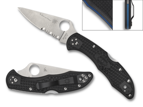 Spyderco Delica 4 Lightweight Thin Blue Line