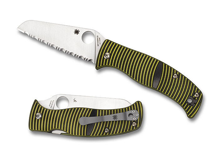 Spyderco Caribbean G-10 Black/Yellow Sheepfoot