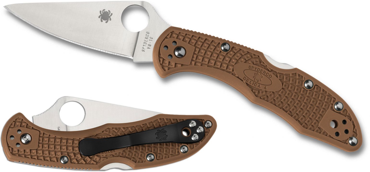 Spyderco Delica 4 Fran Flat Ground - Brown